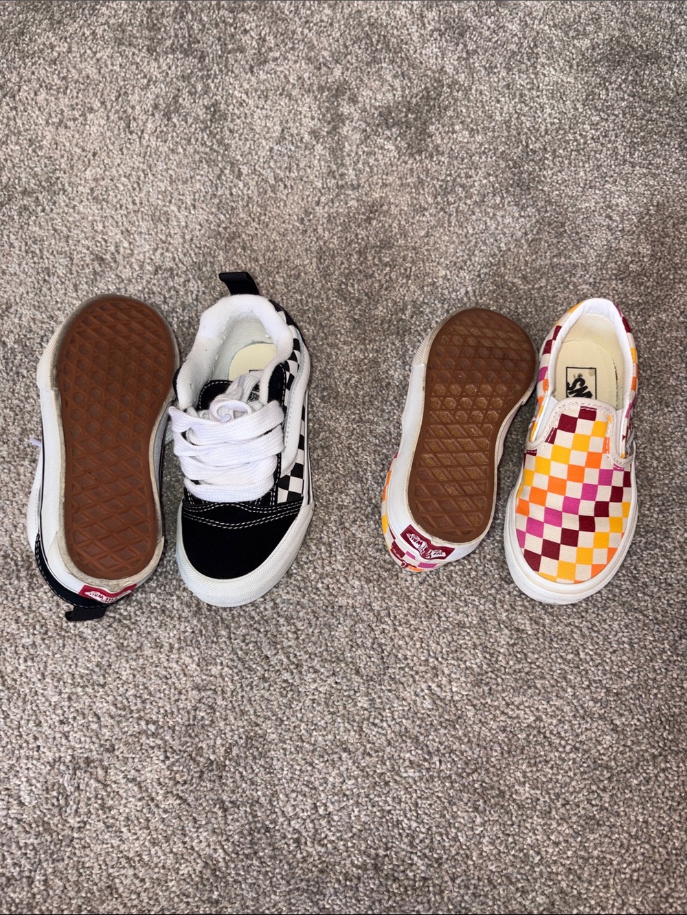 Vans Kids Checkerboard Slip-On & Lace Sneakers - Black, Yellow & Pink - Picture 3 of 4